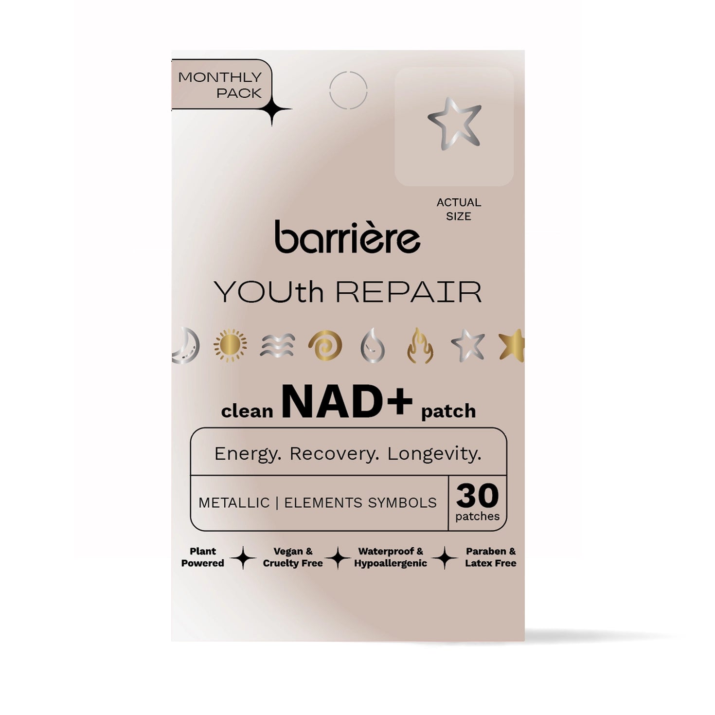 BARRIERE Youth Repair Nad+ Patch 30pk - Metallic Elements