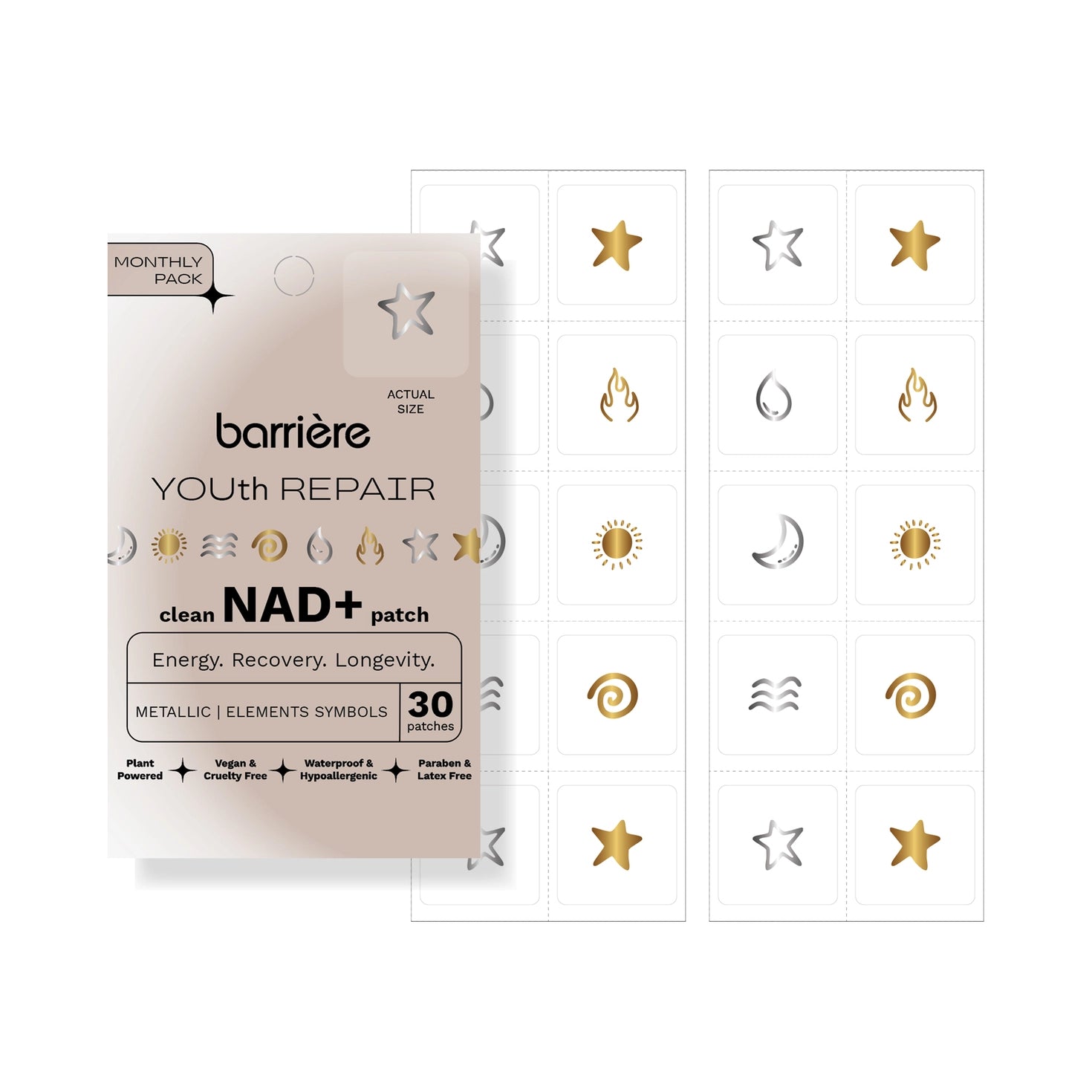 BARRIERE Youth Repair Nad+ Patch 30pk - Metallic Elements